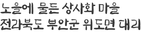 금빛 은빛 풍요로운 밥섬, 행복한 삶의 시작입니다.